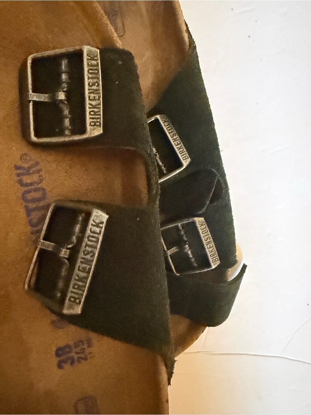 Green suede Arizona Birkenstocks 38 - Picture 10 of 10